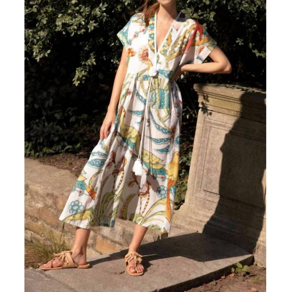 NEW GUADALUPE DESIGN women's raven tropical birds kimono dress in multi - Picture 2 of 3